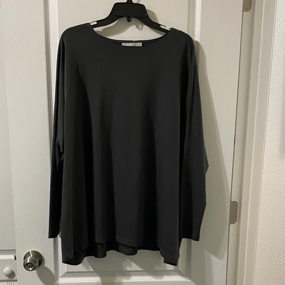bryn Walker Gray Long Sleeve Top